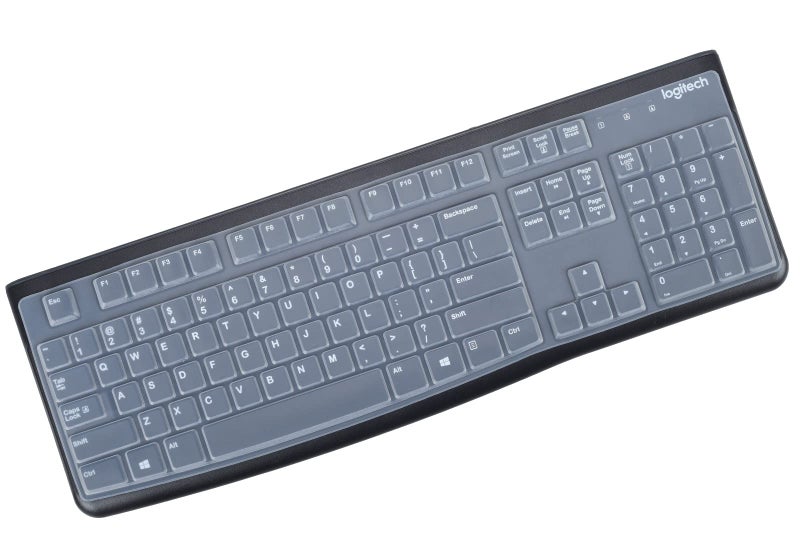 LEZE Keyboard Cover for Logitech K120 & MK120 Wired Keyboard, Ultra Thin Logitech K120 Keyboard Skin Protector - Clear - Image 1